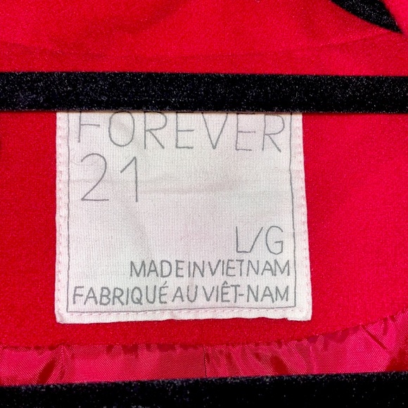 Forever 21 Red Peacoat Large - Picture 5 of 6